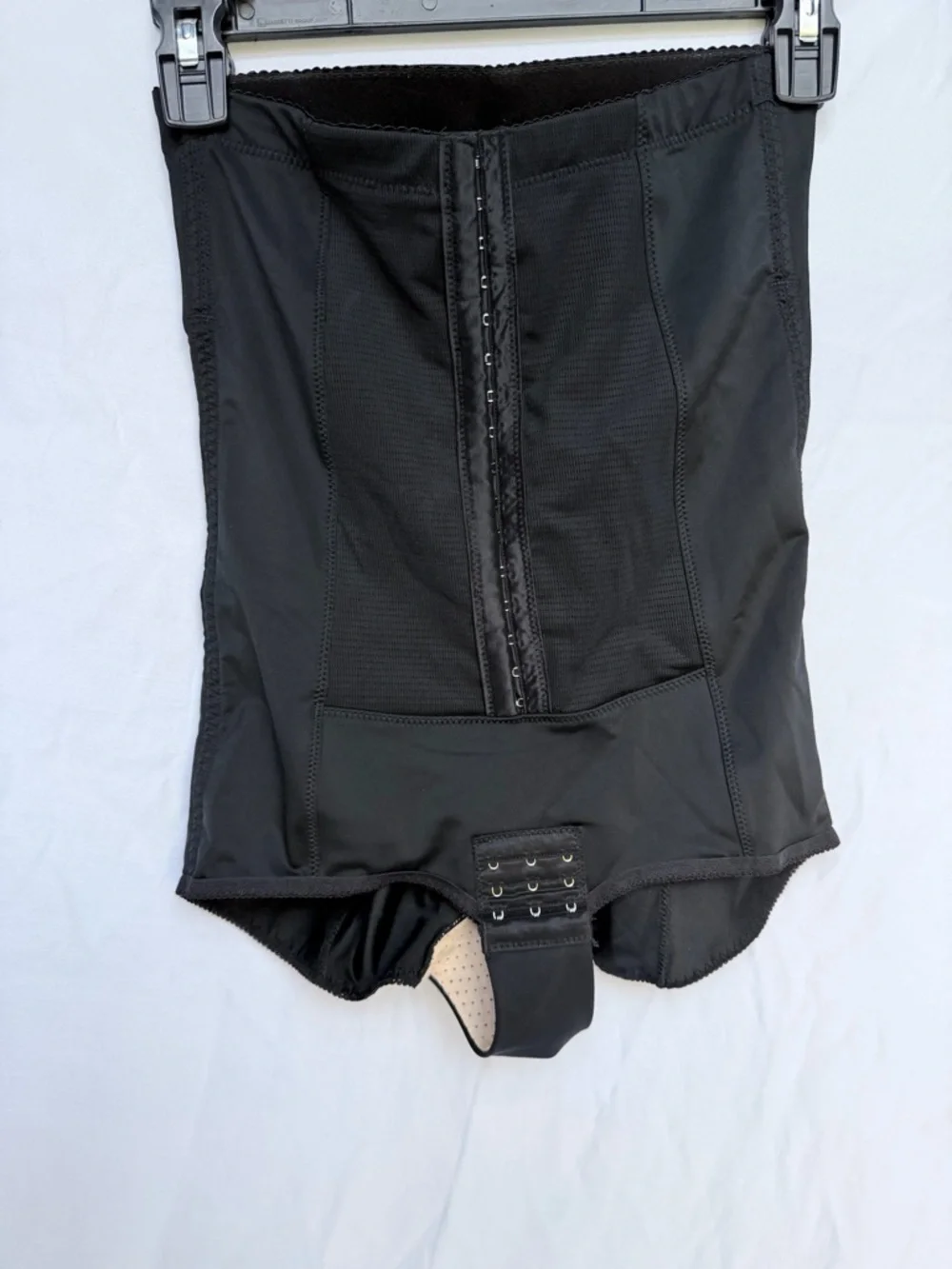 Black High-Waist Hook-and-Eye Shapewear Bodysuit